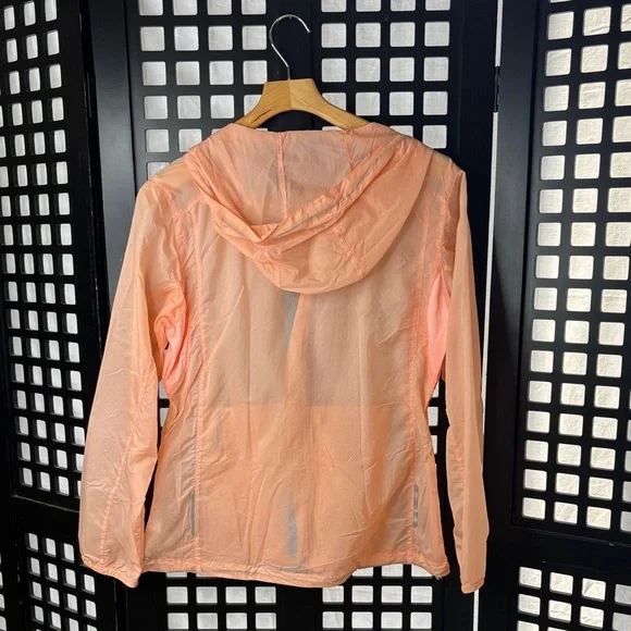 🧡 Little Donkey Andy Lightweight Windbreaker Jacket Peach Blue Zip Medium 🧡 - Picture 7 of 13